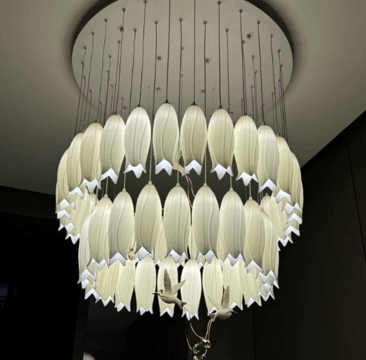 Petal Pirouette 'n' Tulip Falls Chandelier (54 Lights)